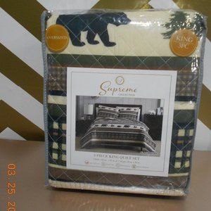 Supreme Collection / Rustic / 3pc. King Quilt Set